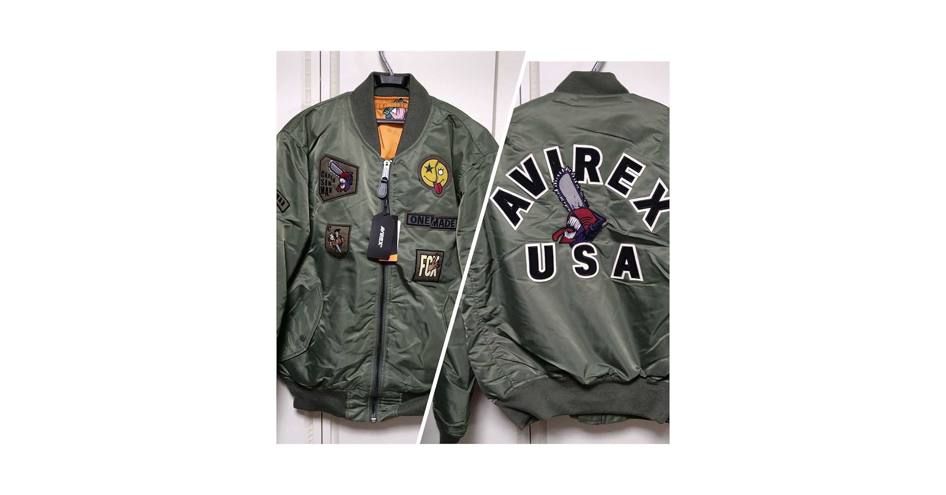 早い者勝ち☆】AVIREX CUSTOM PATCHED MA-1 FACETASM×AVIREX PATCHED MA-1 JACKET (GRAY x KHAKI)の商品